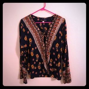 Crisscross neckline blouse. Cute and flattering.